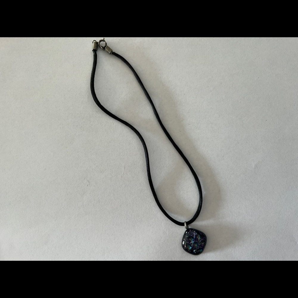Unique, Diamond Shaped Glass Necklace
